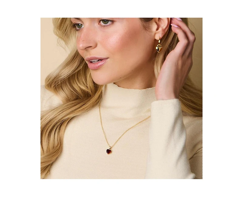 Little Sky Stone Libi Garnet Heart Necklace
