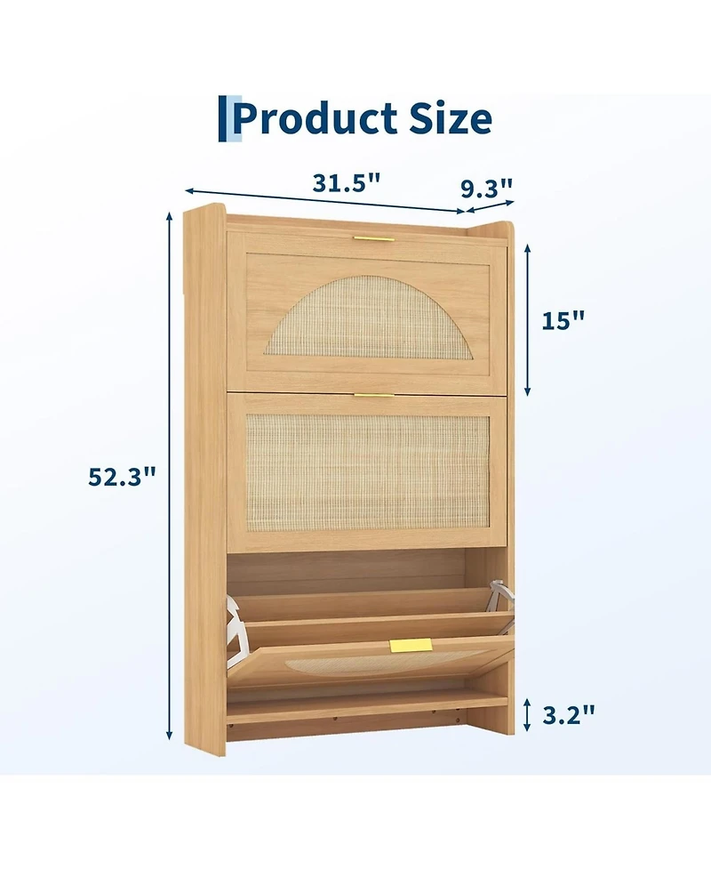 gaomon Flip-Drawer Shoe Storage Cabinet