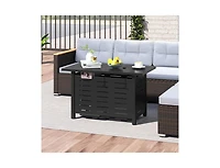 Slickblue 40 Inch Outdoor Propane Fire Pit Table with Lava Rocks