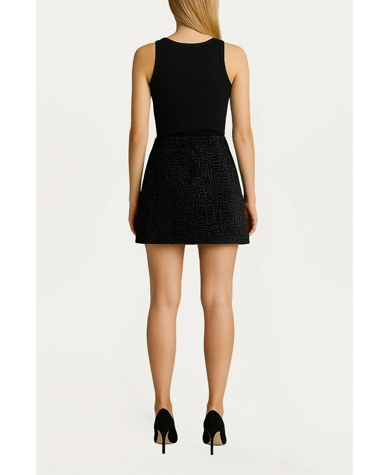 Nocturne Women's Textured Velvet Mini Skirt
