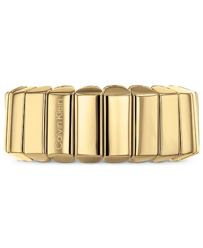 Calvin Klein Women's Modern Repetition Gold Tone Stainless Steel Ring