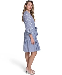 Jessica Howard Petite 3/4-Sleeve Short Shirt Dress
