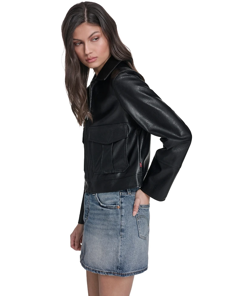 Levi's Women's Faux Leather Zip-Front Jacket