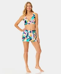 Anne Cole Womens Soft Shirred Band Swim Bikini Top Tulip Drape Swim Skirt