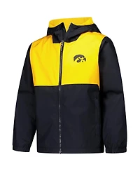 Columbia Big Boys and Girls Black Iowa State Cyclones Rainy Fields Lined Hoodie Full-Zip Jacket
