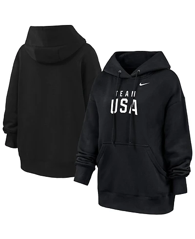 Nike Women's Black Team Usa Oversized Phoenix Fleece Hoodie