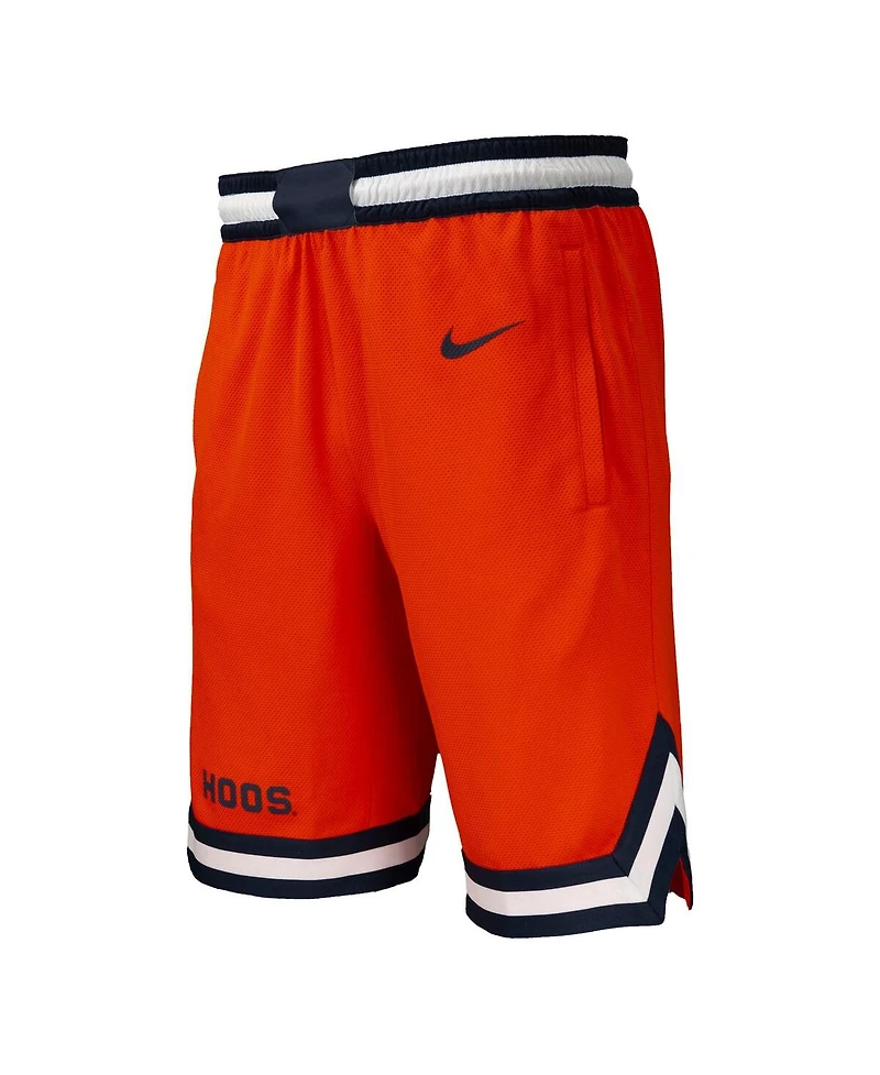 Nike Men's Orange Virginia Cavaliers Dri-fit Replica Basketball Shorts