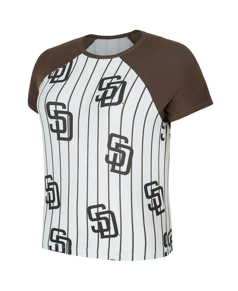 Concepts Sport Women's White San Diego Padres Outbound Pinstripe Raglan Top