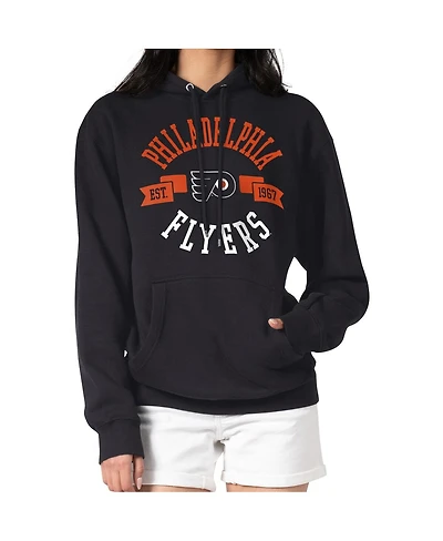 G-iii 4Her by Carl Banks Women's Black Philadelphia Flyers City Graphic Fleece Pullover Hoodie