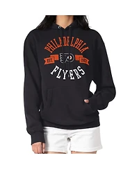 G-iii 4Her by Carl Banks Women's Black Philadelphia Flyers City Graphic Fleece Pullover Hoodie
