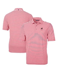Cutter & Buck Men's Red Georgia Bulldogs Alumni Logo Virtue Eco Pique Stripe Polo Shirt
