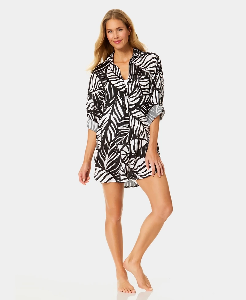 Anne Cole Women's Tail Button-Down Swim Shirt