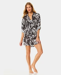 Anne Cole Women's Tail Button-Down Swim Shirt