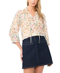 Vince Camuto Women's Raglan Peasant Split Neck Blouse