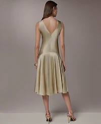 Donna Karan New York Women's Sleeveless Boat Neck Midi Dress