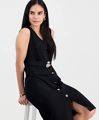 Connected Petite Belted Sleeveless Dress