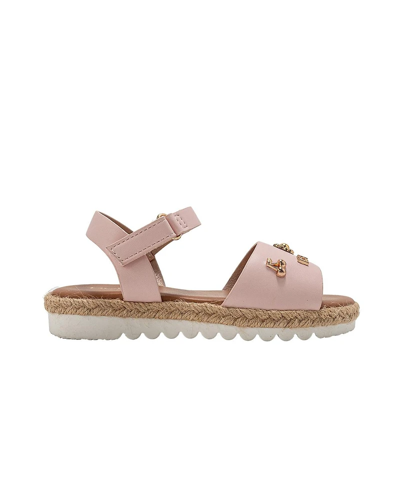 Bebe Little Girls Girl's Fashion Sandals – Dressy Shoes with Playful Charm Details