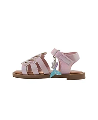 Bebe Little Girls Girl's Fashion Sandals – Dressy Shoes with rs Logo and Hanging Charms