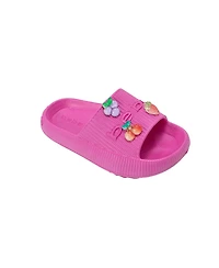 Bebe Girls' Eva Slide – Lightweight and Comfy Sandals with Fruit Charms