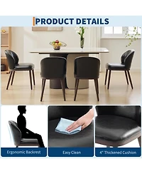 Gaomon Dining Chairs Set of 4, Upholstered Kitchen Chairs with Ergonomic Back & Wood Legs