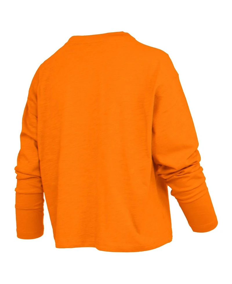 Pressbox Women's Tennessee Orange Volunteers Motley Boxy Waist-Length Long Sleeve T-Shirt