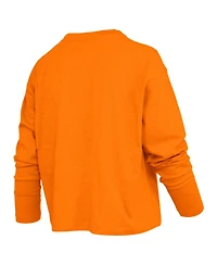 Pressbox Women's Tennessee Orange Volunteers Motley Boxy Waist-Length Long Sleeve T-Shirt