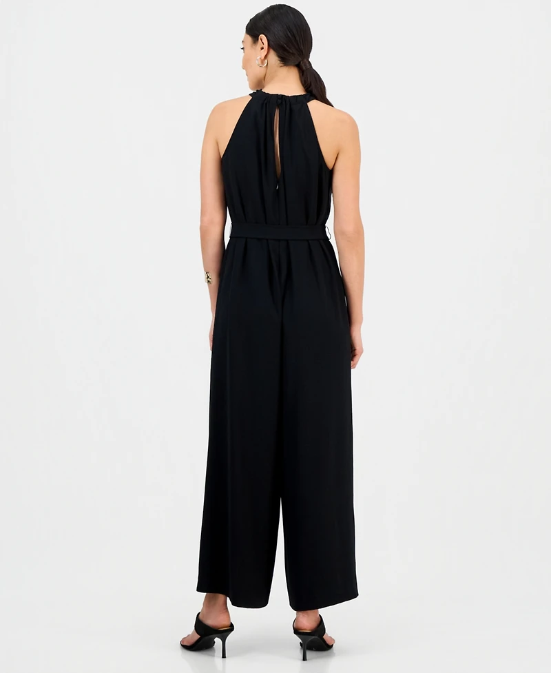 I.n.c. International Concepts Petite Sleeveless Halter Tie-Waist Jumpsuit, Macy's Exclusive