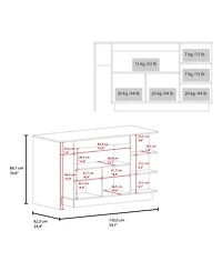 Fm Furniture Urie Kitchen Island with Storage Cabinet and Wine Glass Holder, Wenge