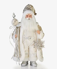 Holiday Lane Opulence Standing Santa with Staff and Snowflake, Macy's Exclusive