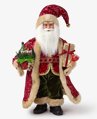 Holiday Lane Heritage Wine-Toting Standing Santa, Macy's Exclusive