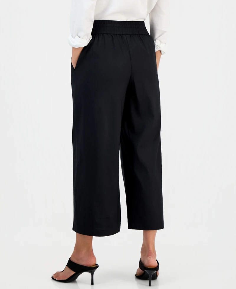 I.n.c. International Concepts Petite Cropped Linen Wide-Leg Pants, Macy's Exclusive