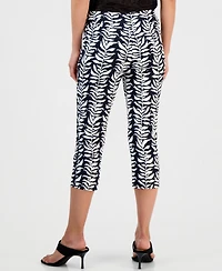 I.n.c. International Concepts Petite Printed Mid-Rise Pull-On Bengaline Capri Pants, Macy's Exclusive
