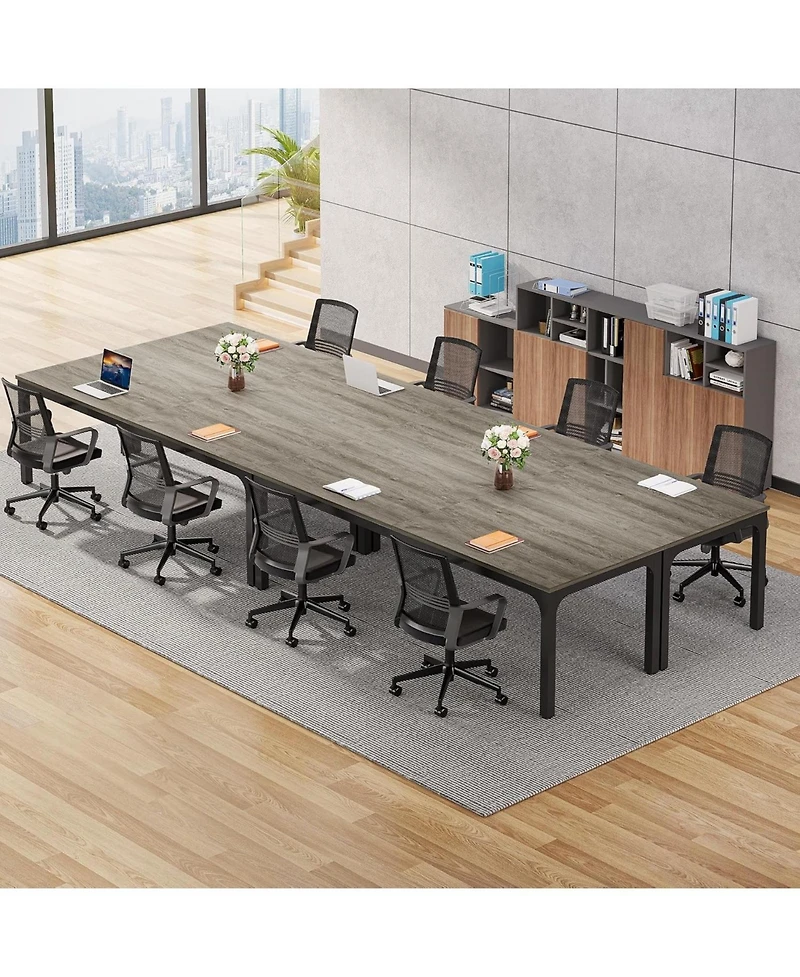 Tribesigns 6.5ft Conference Room Table, 157.48" W x 55.12" D Large Office Meeting Table (4 Pcs)
