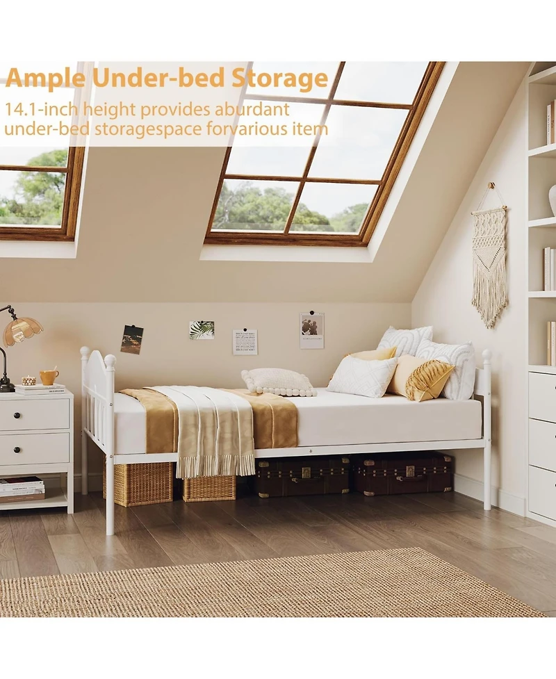 gaomon "Twin Daybed Without Trundle, Sturdy Foldable Metal Frame, Heavy-Duty Steel Double Sofa Bed for Living Rooms"