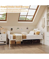 gaomon "Twin Daybed Without Trundle, Sturdy Foldable Metal Frame, Heavy-Duty Steel Double Sofa Bed for Living Rooms"