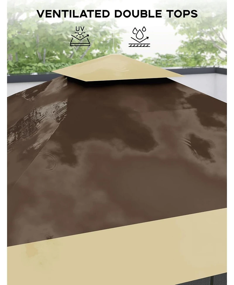 gaomon 13x13 Ft Gazebo Tent Outdoor Pop Up Canopy with Netting, Adjustable Height Instant Gazebos