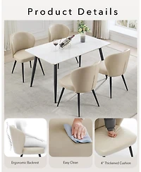gaomon Pu Leather Dining Chairs Set of 4, Upholstered Chairs with Steel Legs