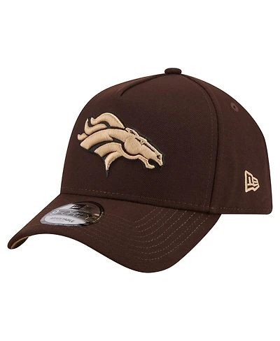New Era Men's Dark Brown Denver Broncos Burnt Wood A-Frame 9FORTY Adjustable Hat