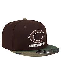 New Era Men's Dark Brown Chicago Bears Burnt Wood Camo 9FIFTY Snapback Hat