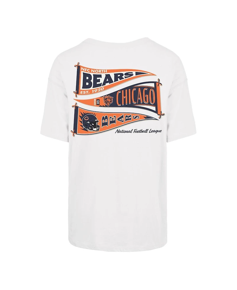 '47 Brand Women's White Chicago Bears Bow Banner Sadie T-Shirt