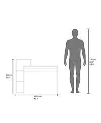 Fm Furniture Salome Computer Desk with Open Storage, Wenge