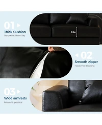 gaomon Modern Sofa with 2 Throw Pillows, Deep Seat Couch Upholstered Cushion & Removable Cover