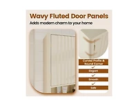 Slickblue Fluted Bathroom Storage Wall Cabinet with Display Shelf