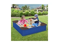 Slickblue Kids Outdoor Sandbox with Oxford Cover and 4 Corner Seats