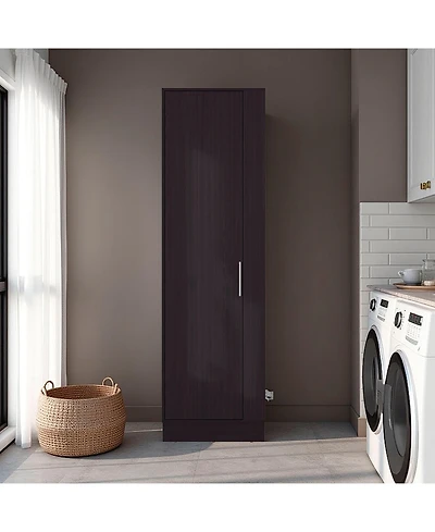 Fm Furniture Nampa Storage Cabinet, Single Door, Broom Hangers,Wengue