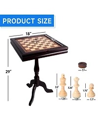 Gse Games & Sports Expert Wooden 3-in-1 Chess Checkers Backgammon Table, Chess Checkers Backgammon Combo Game Set