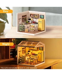 Robotime Miniature Happy Meals Kitchen Building Set Toys Playset Suitable for Mini Figures Construction Toys Diorama Kit Gifts for Teens Adults