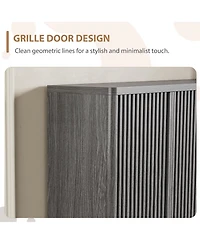 gaomon 46 Inch Shoe Cabinet Large Shoe Storage Cabinet with Adjustable Shelves Wooden Shoe Organizer with Fluted Door Holds 30-35 Pairs for Entryway