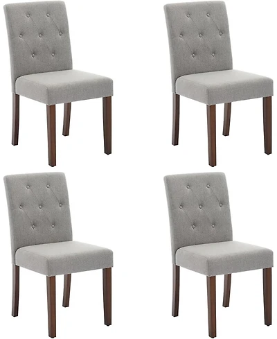 gaomon Upholstered Dining Chairs Set of 4, Modern Linen Parsons Chairs with Wood Legs