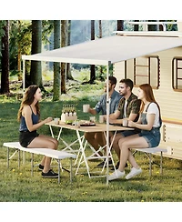 gamon Portable Folding Bench 6 Foot, Plastic Foldable Bench Hdpe Picnic Camping Party Sports Activities